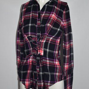 Express NWT Women’s Button Up Plaid Shirt Size XS